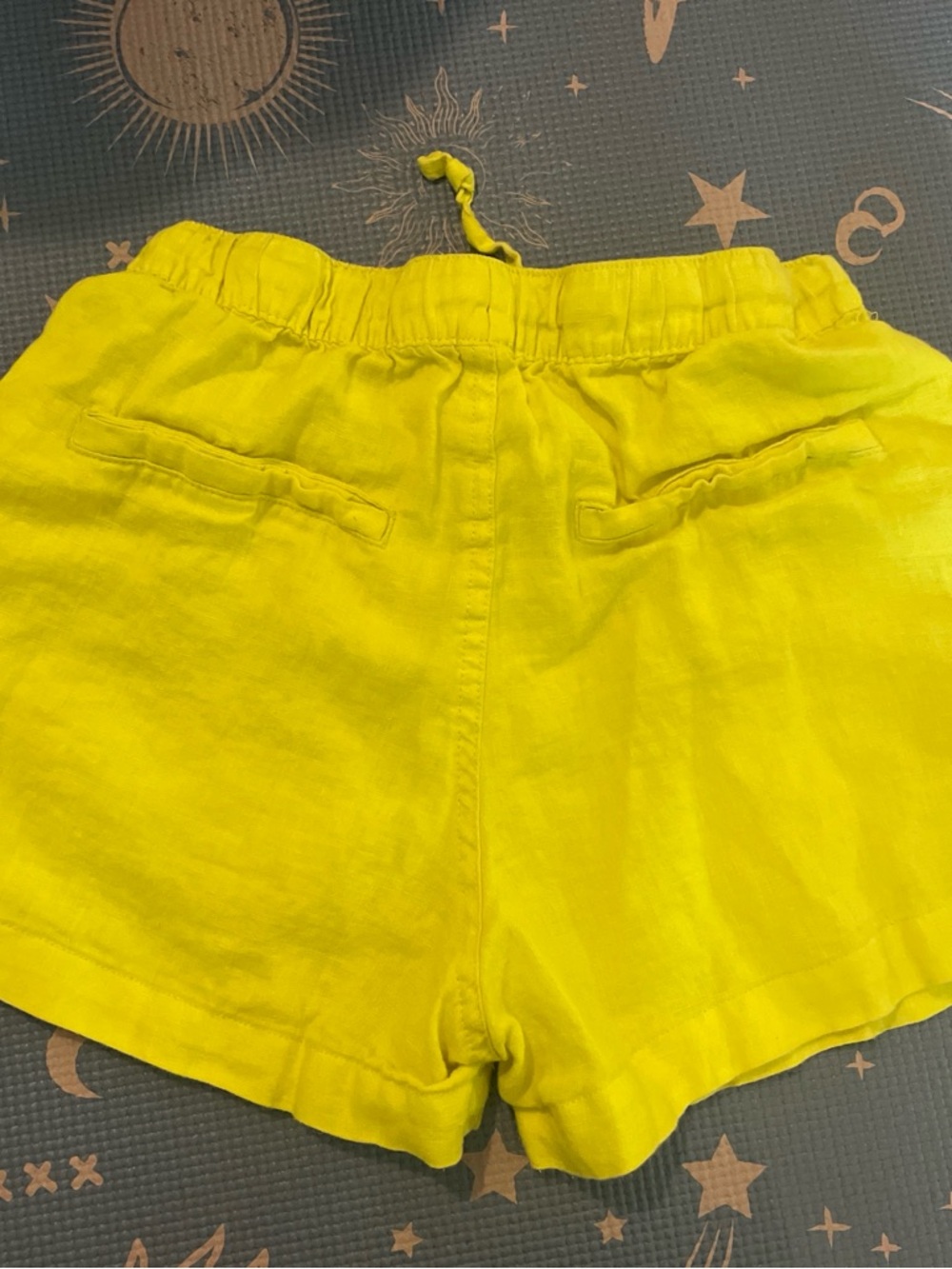 C&C California Bright Yellow High Waist Linen-Blend Shorts